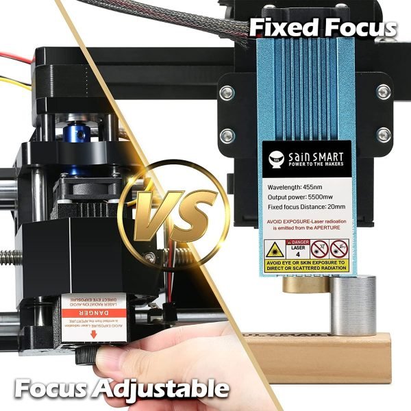 Jinsoku LE-1620 Laser Engraver CNC, Single Arm Laser Engraving Cutting Machine, DIY for Wood/Metal/Logo/Paper/Plastic/Leather, 5500mW, Working Area 200mm X 160mm – Image 5