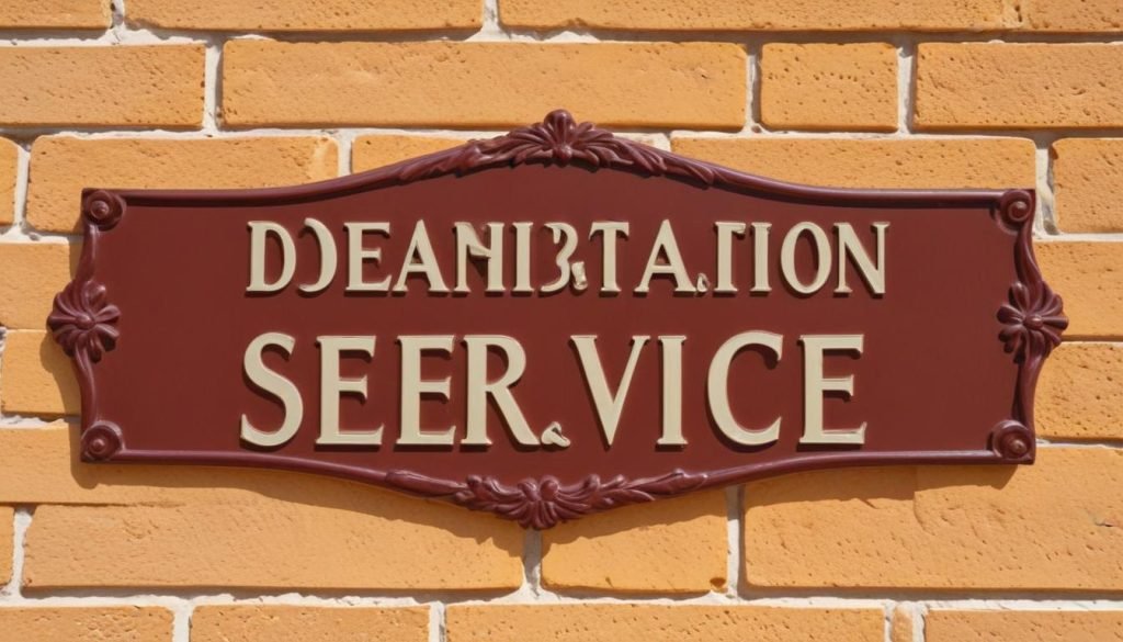 Décoration de bâtiment : Plaques de signalisation de service