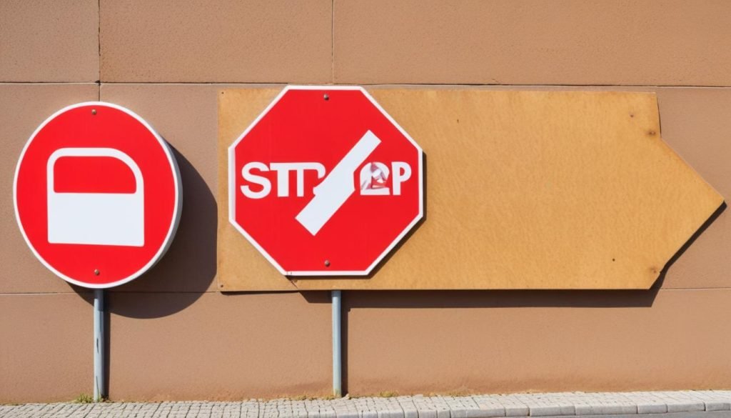 Décoration de bâtiment : Plaques de signalisation de stop