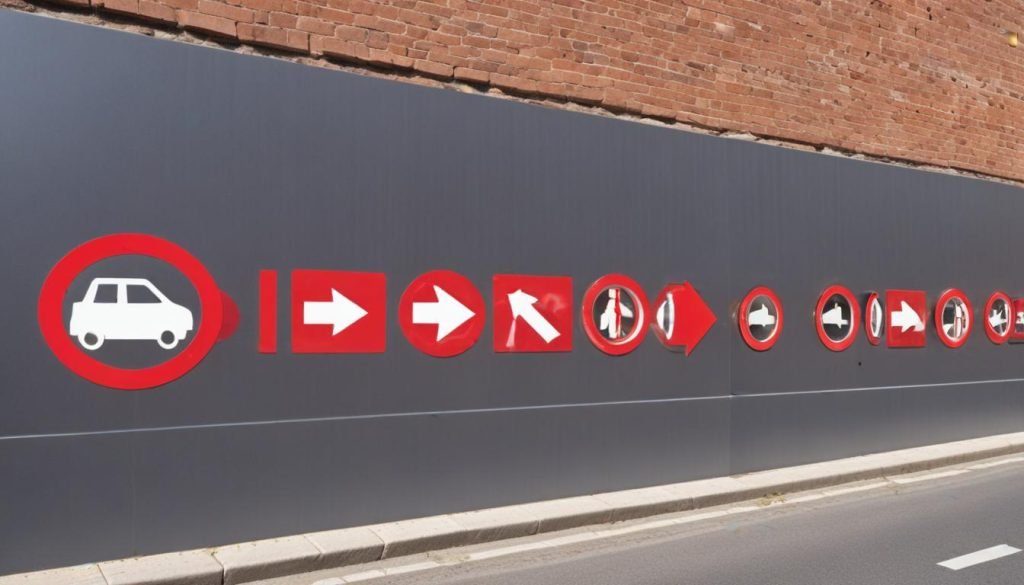 Décoration de bâtiment : Plaques de signalisation de zone de circulation partagée