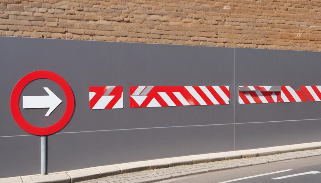 Décoration de bâtiment : Plaques de signalisation de zone de circulation protégée