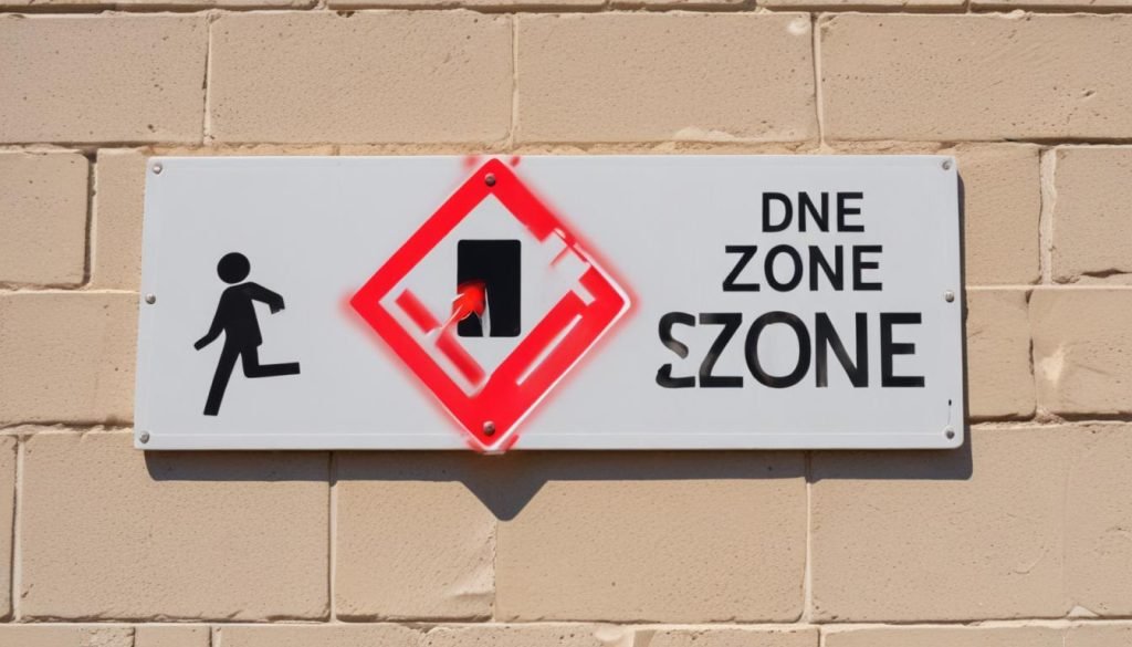 Décoration de bâtiment : Plaques de signalisation de zone de circulation surveillée