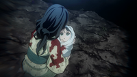 Inosuke comme un enfant avec sa mère