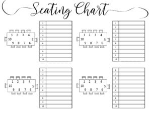 Diagramme de sièges de mariage