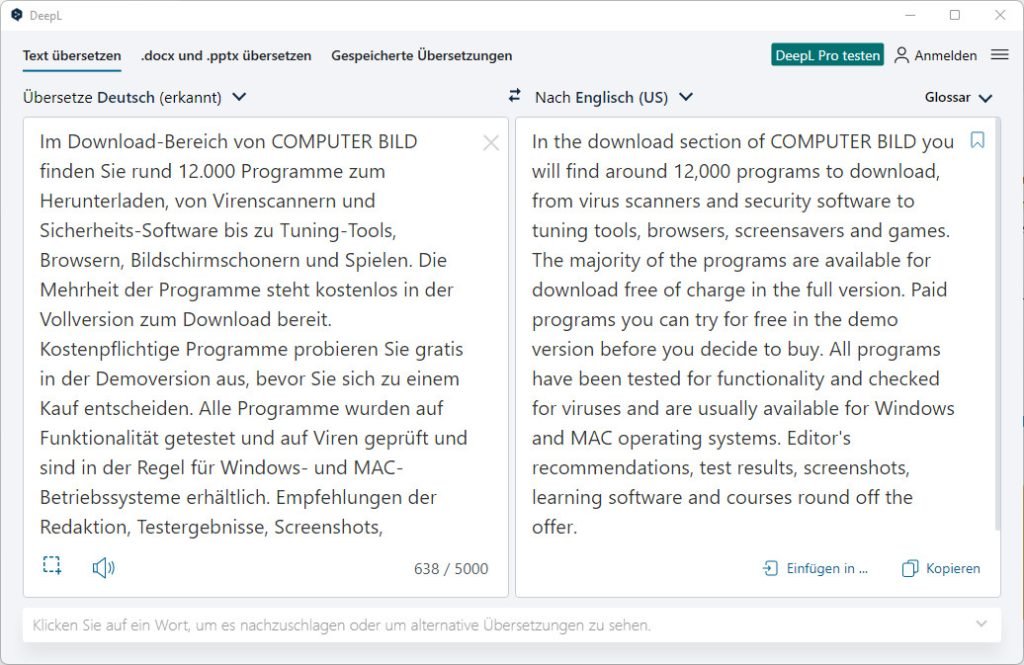 Deepl – Télécharger – Computer Bild