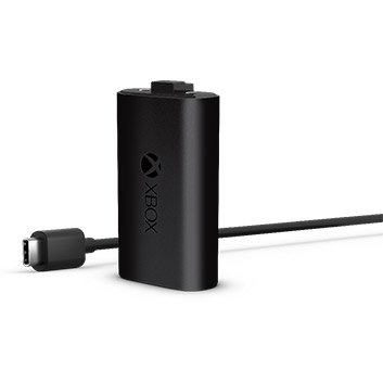 Vue détaillée de la batterie Xbox rechargeable et USB-C
