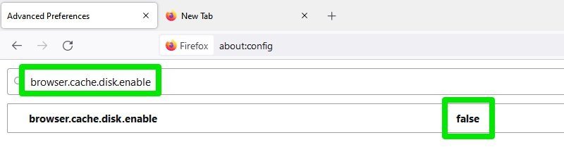Désactiver le cache dans Firefox