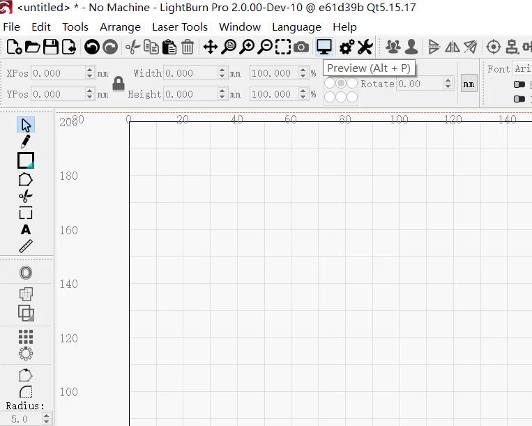 Une image de l'aperçu de Lightburn