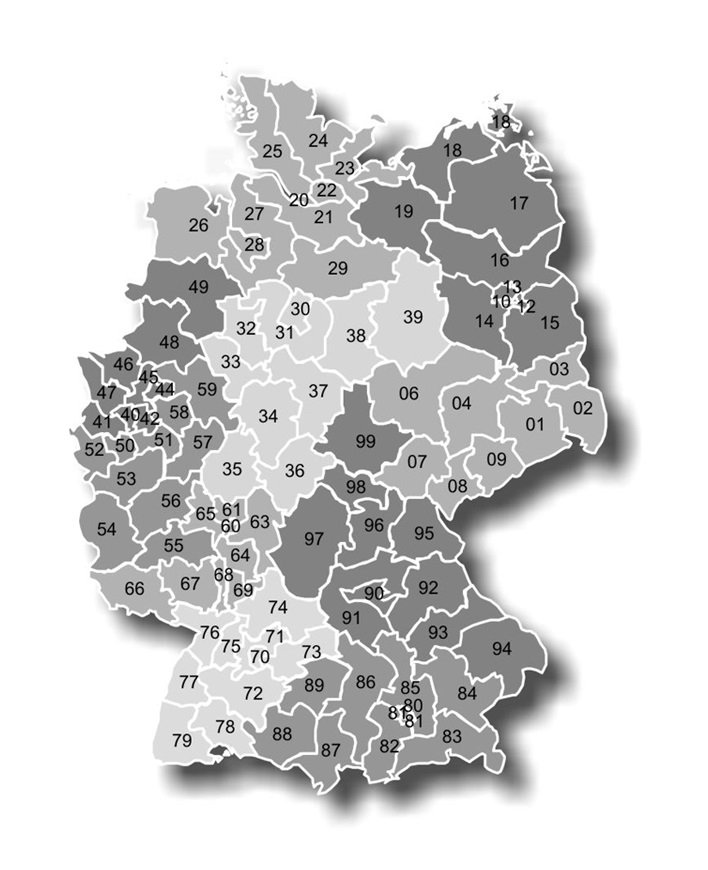 Carte de l'Allemagne