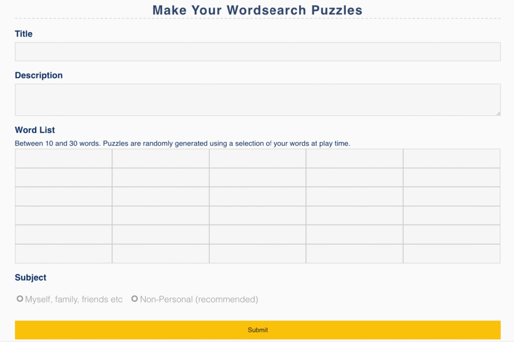 Utilisation de Word Search Maker pour créer une recherche de mots imprimable