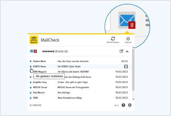 MailCheck vous offre un accès ultra-rapide à vos e-mails - sans connexion