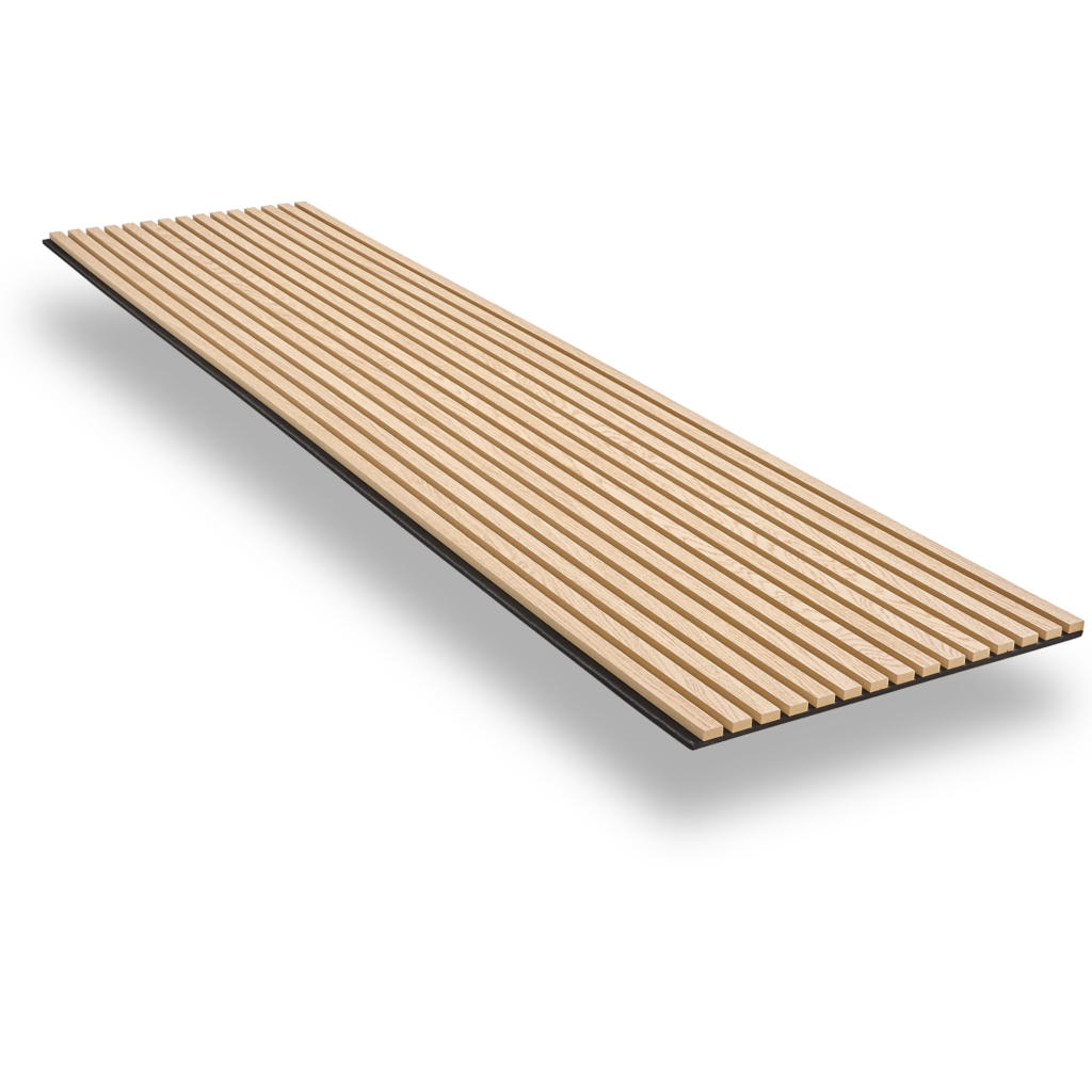 Panneau acoustique en tasseaux de bois