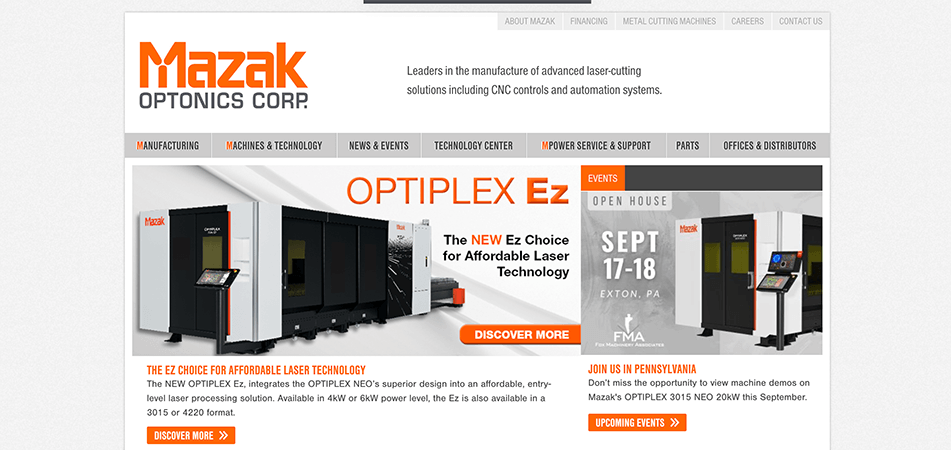 Laser optique Mazak.