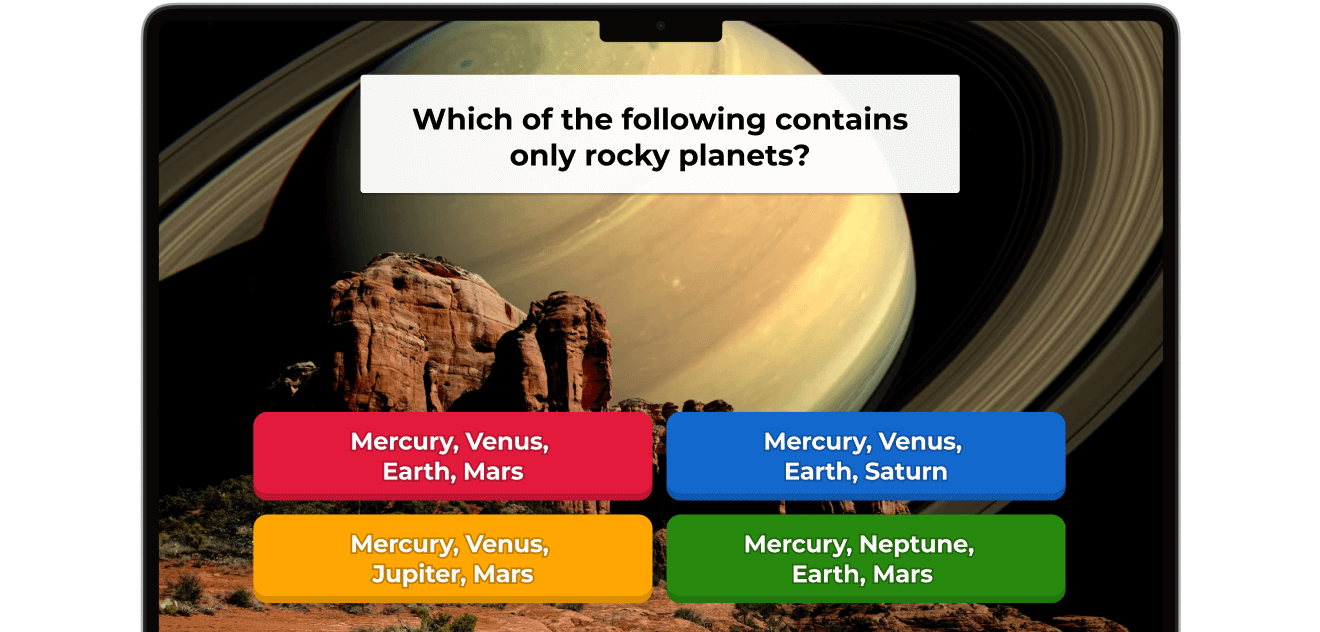 Écran de réponse Kahoot sur Macbook