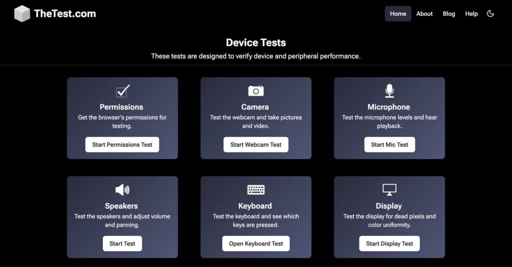 Suite de tests de périphériques – TheTest
