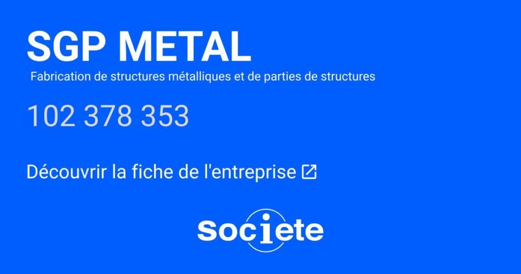 Société SGP METAL (102378353) à ROMILLE (35850).