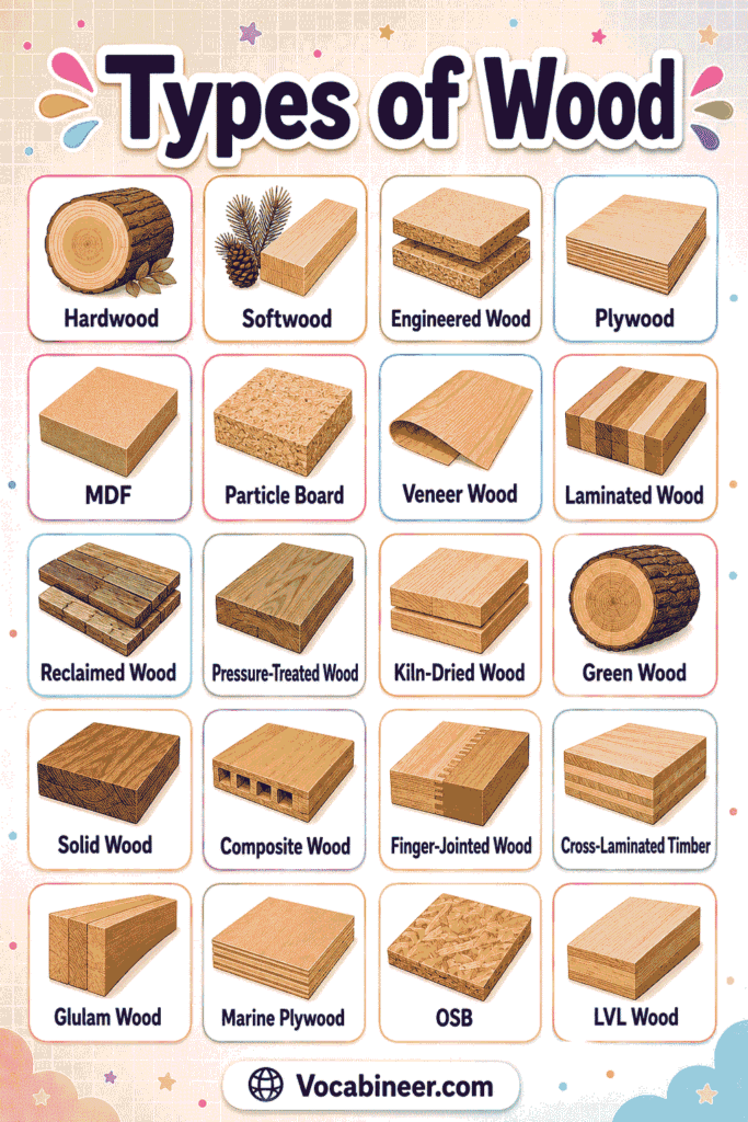Différents types de noms de bois avec guide d'images Différents types de noms de bois avec guide d'images