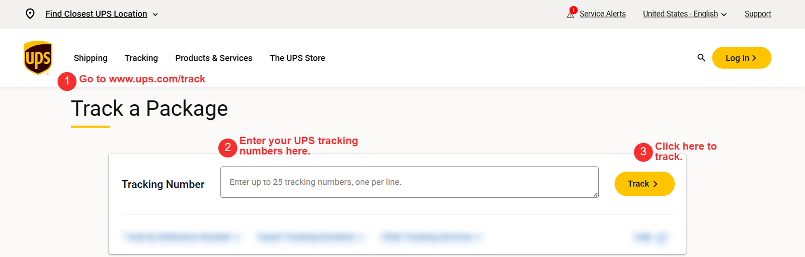 Suivi UPS sur le site Web