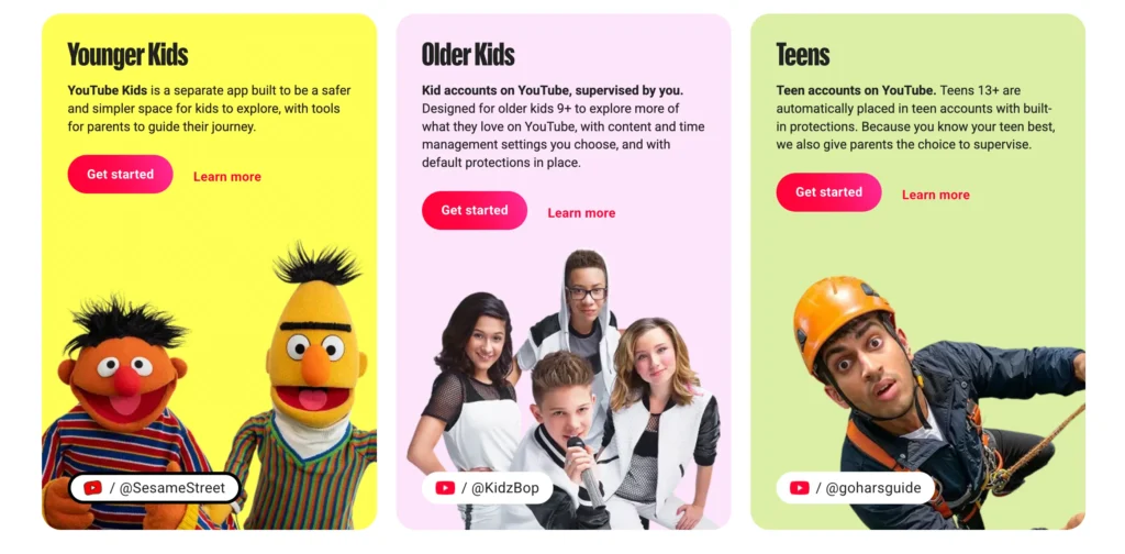 Plus de choix pour les enfants et les adolescents sur YouTube